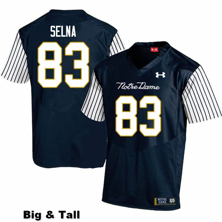 Men's NCAA Notre Dame Fighting Irish #83 Charlie Selna Stitched College Under Armour Authentic Navy Big & Tall Alternate Football Jersey KF10R12AU